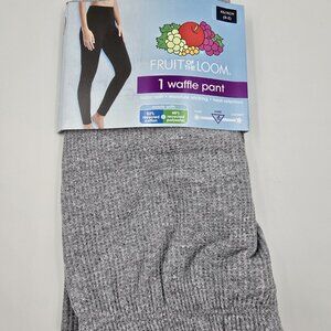 Fruit of the Loom Women's Grey Waffle Pant Thermal Super Soft Size X Small